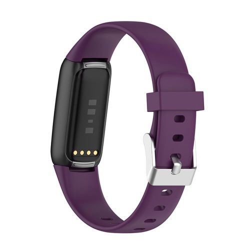 Silicone Smart Watch Strap Replacement Part for Fitbit Luxe, Size: L - Dark Purple