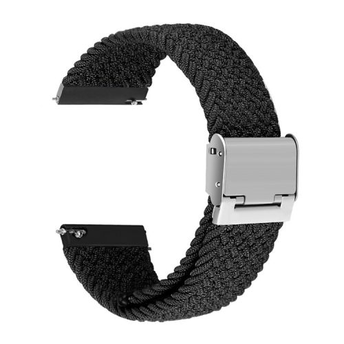 Easy Adjustable Elastic Nylon Watch Band Replacement Watch Strap 20mm for Samsung Galaxy Watch 42mm - Black