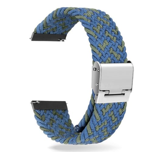 Easy Adjustable Stretchable Braided Nylon Watch Band Replacement Watch Strap 22mm for Samsung Gear S3 Classic/Gear S3 Frontier/Gear S4 - Blue/Green Band