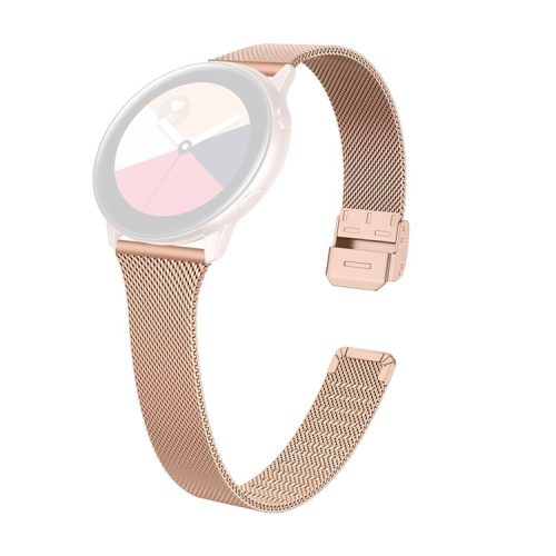 Ultra Thin Milanese Stainless Steel Wristband Buckle Watch Strap Replacement 22mm for Samsung Gear S3 Classic/Gear S3 Frontier/Gear S4/Galaxy Watch 46mm - Rose Gold