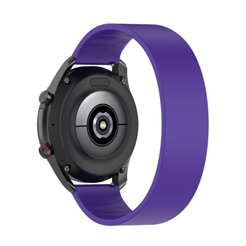 Solid Color Silicone Watchband Replacement Wrist Strap 22mm (Band Length 129mm) for Samsung Huawei Honor Garmin - Purple