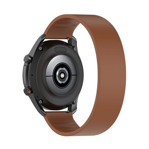 Solid Color Silicone Watchband Replacement Wrist Strap 22mm (Band Length 129mm) for Samsung Huawei Honor Garmin - Brown