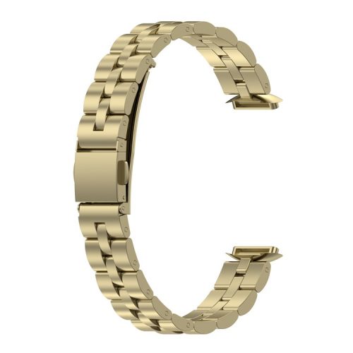 Stainless Steel Watch Band 3 Beads Accurate Cutting Process Replacement Bracelet Wristband for Fitbit Luxe / Special Edition - Gold