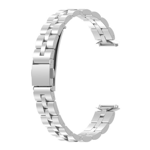 Stainless Steel Watch Band 3 Beads Accurate Cutting Process Replacement Bracelet Wristband for Fitbit Luxe / Special Edition - Silver