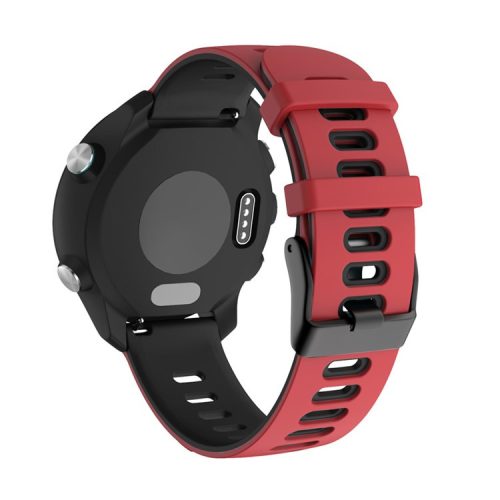 Dual Color Adjustable Soft Silicone Watch Band Strap 20mm for Samsung Galaxy Watch4 Classic 46mm 42mm/Galaxy Watch4 44mm 40mm/Garmin vivoactive 3/venu - Red / Black