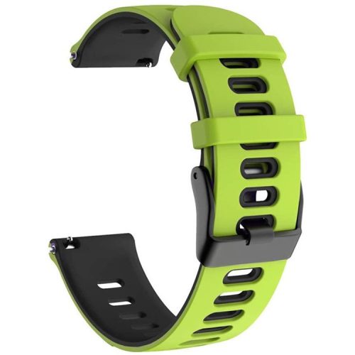 Dual Color Adjustable Soft Silicone Watch Band Strap 20mm for Samsung Galaxy Watch4 Classic 46mm 42mm/Galaxy Watch4 44mm 40mm/Garmin vivoactive 3/venu - Green / Black