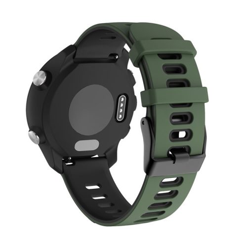 Dual Color 22mm Width Silicone Watch Band Replacement Quick Release Rubber Strap for Garmin Vivoactive 4 / Venu 2 / Huawei Watch 3 - Army Green/Black