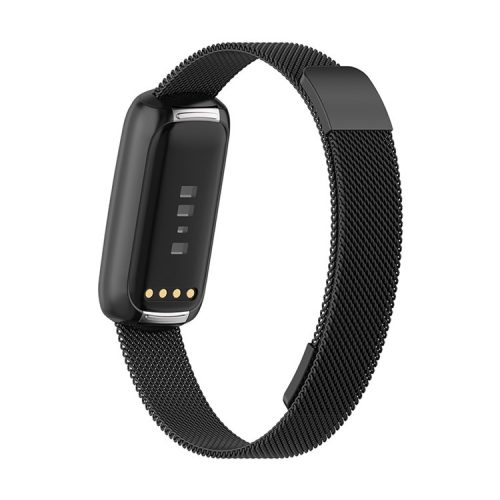 Quick Release Stainless Steel Bands Breathable Adjustable Replacement Wristband for Fitbit Luxe / Special Edition - Black