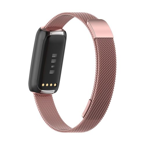 Quick Release Stainless Steel Bands Breathable Adjustable Replacement Wristband for Fitbit Luxe / Special Edition - Rose Pink