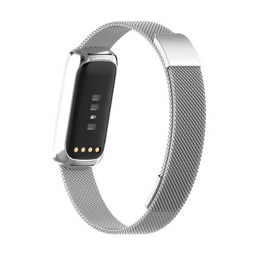 Quick Release Stainless Steel Bands Breathable Adjustable Replacement Wristband for Fitbit Luxe / Special Edition - Silver