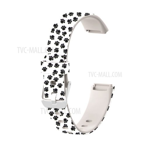 Stylish Printed Silicone Watch Band Replacement Wrist Strap for Fitbit Luxe, Size: L - Footprint