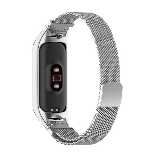 Replacement Smartwatch Wrist Strap Stainless Steel Milanese Band for Xiaomi Mi Band 5/6 - Silver