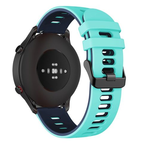 Replacement Smart Watch Strap Silicone Wrist Band 22mm for Xiaomi Mi Watch Color Sports - Mint Green/Midnight Blue