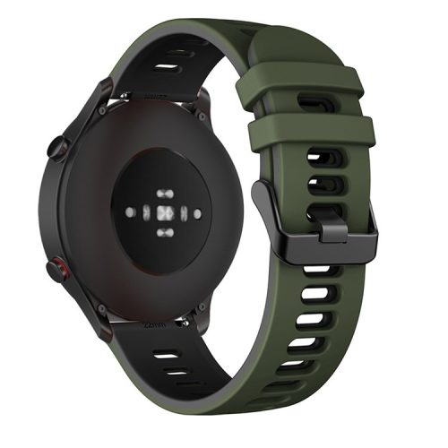 Replacement Smart Watch Strap Silicone Wrist Band 22mm for Xiaomi Mi Watch Color Sports - Army Green/Black