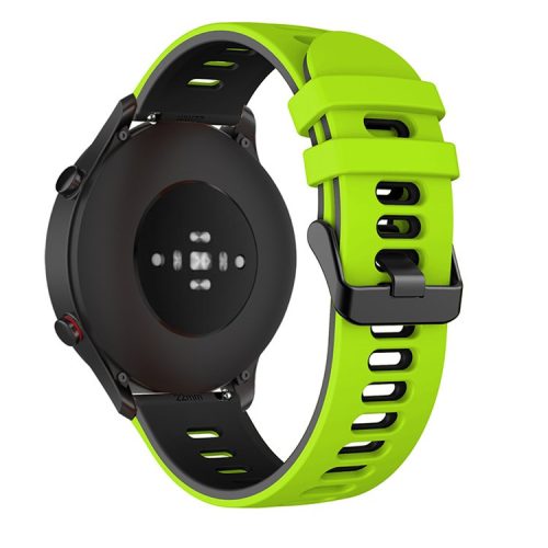 Replacement Smart Watch Strap Silicone Wrist Band 22mm for Xiaomi Mi Watch Color Sports - Lime/Black