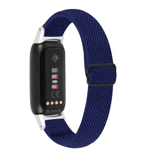 Nylon Elastic Smart Watch Band Replacement Adjustable Wrist Strap for Fitbit Luxe - Dark Blue