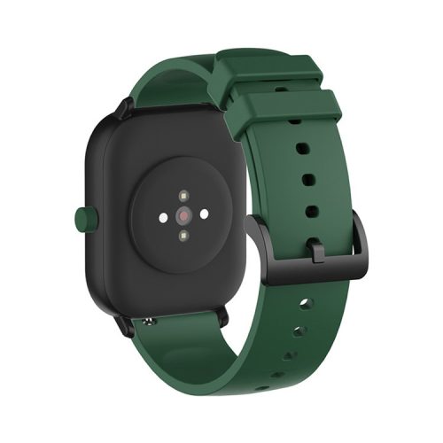 Replacement Silicone Smart Watch Band Adjustable Wrist Strap 20mm for Polar Pacer Pro/Samsung Galaxy Watch4 Classic 46mm 42mm/Watch4 44mm 40mm/Huami Amazfit GTS - Blackish Green