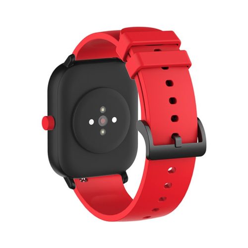 Replacement Silicone Smart Watch Band Adjustable Wrist Strap 20mm for Polar Pacer Pro/Samsung Galaxy Watch4 Classic 46mm 42mm/Watch4 44mm 40mm/Huami Amazfit GTS - Red