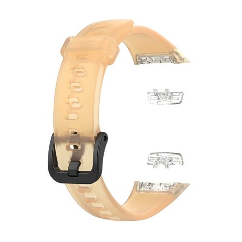 Transparent Waterproof TPU Replacement Strap Watch Bands for Huawei Band 6 / Honor Band 6 - Transparent Orange