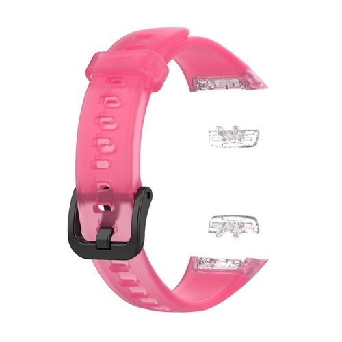 Transparent Waterproof TPU Replacement Strap Watch Bands for Huawei Band 6 / Honor Band 6 - Transparent Rose