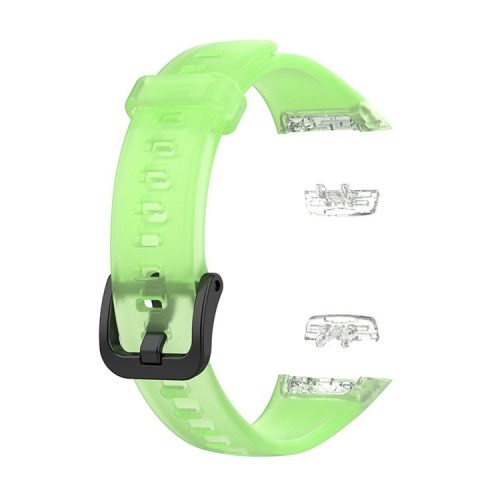 Transparent Waterproof TPU Replacement Strap Watch Bands for Huawei Band 6 / Honor Band 6 - Transparent Green