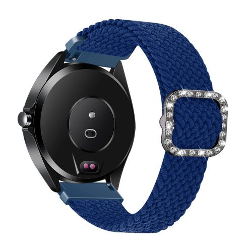 Nylon Braided Rhinestone Buckle Adjustable Watch Band Wrist Strap 20mm for Samsung Galaxy Watch Active/Galaxy Watch 42mm/Gear Sport - Blue