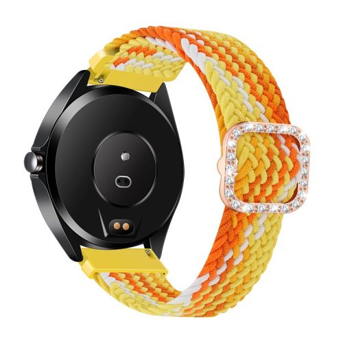 Nylon Braided Rhinestone Buckle Adjustable Watch Band Wrist Strap 20mm for Samsung Galaxy Watch Active/Galaxy Watch 42mm/Gear Sport - Fragrant Orange