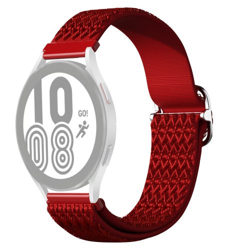 20mm Adjustable Rhombus Nylon Smart Watch Band Wrist Strap for Samsung Galaxy Watch 42mm - Red