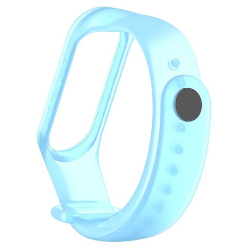 Translucent Silicone Smart Watch Strap Replacement Watchband for Xiaomi Mi Band 3/4 - Transparent Blue