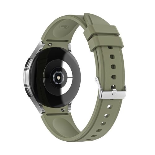 Solid Color Soft Silicone Adjustable Watch Strap Wristband for Samsung Galaxy Watch6 40mm 44mm / Watch6 Classic 43mm 47mm / Watch 5 40mm 44mm / 5 Pro 45mm / Watch4 40mm 44mm - Light Army Green