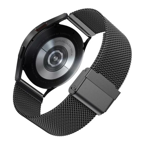 Milanese Stainless Steel Fine Mesh Smart Watch Strap for Samsung Galaxy Watch6 40mm 44mm / Watch6 Classic 43mm 47mm / Watch 5 40mm 44mm / 5 Pro 45mm / Watch4 40mm 44mm - Black