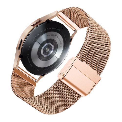 Milanese Stainless Steel Fine Mesh Smart Watch Strap for Samsung Galaxy Watch6 40mm 44mm / Watch6 Classic 43mm 47mm / Watch 5 40mm 44mm / 5 Pro 45mm / Watch4 40mm 44mm - Rose Gold