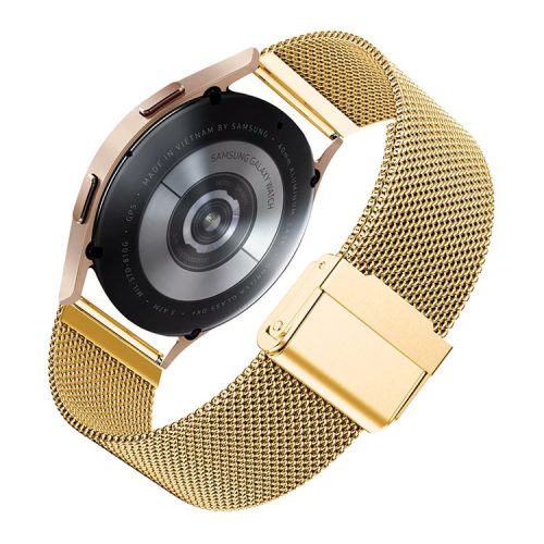 Milanese Stainless Steel Fine Mesh Smart Watch Strap for Samsung Galaxy Watch6 40mm 44mm / Watch6 Classic 43mm 47mm / Watch 5 40mm 44mm / 5 Pro 45mm / Watch4 40mm 44mm - Gold