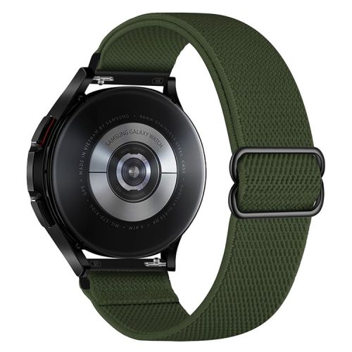 22mm Adjustable Braided Solo Loop Watch Band Fabric Nylon Elastic Belt Bracelet for Samsung Galaxy Watch 46mm / Gear S3 Classic / Gear S3 Frontier / Huawei Watch GT / Amazfit GTR 47mm - Army Green