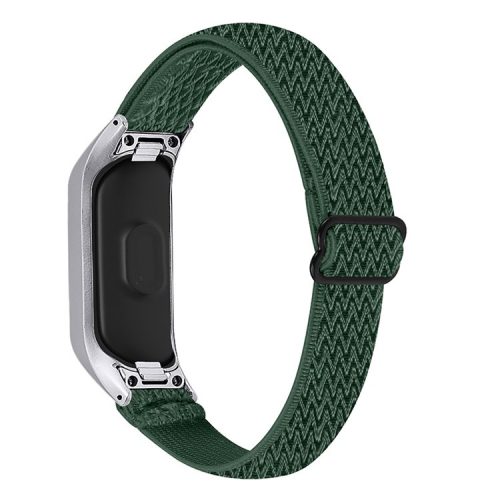 Adjustable Elastic Wrist Band Soft Stretch Braided Nylon Loop Bracelet Strap Replacement for Samsung Galaxy Fit-e R375 - Army Green