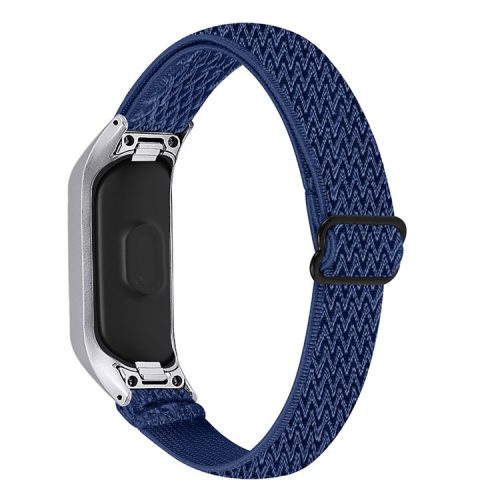 Adjustable Elastic Wrist Band Soft Stretch Braided Nylon Loop Bracelet Strap Replacement for Samsung Galaxy Fit-e R375 - Midnight Blue