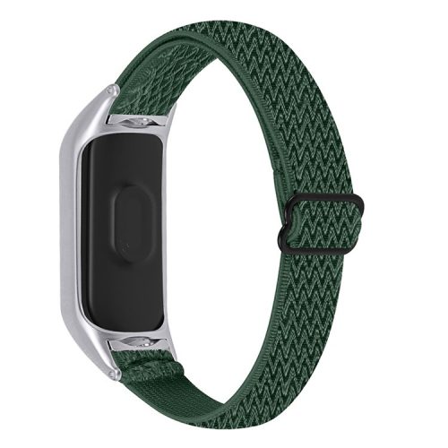 Braided Nylon Strap Watch Band Adjustable Elastic Solo Sports Loop Bracelet for Xiaomi Mi Band 4 / 3 - Army Green