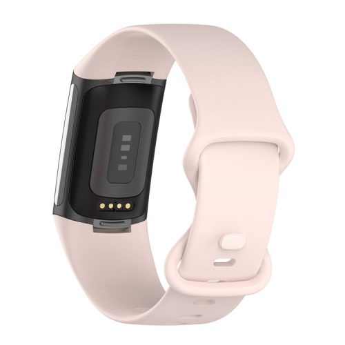 Soft TPU Replacement Watch Strap Smart Watch Band Strap (Size: L) for Fitbit Charge 5 - Light Pink