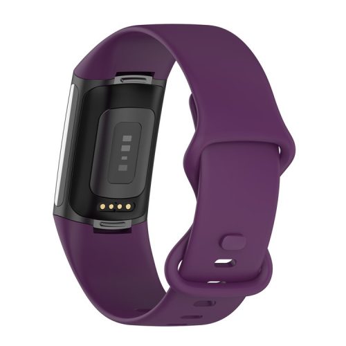 Soft TPU Replacement Watch Strap Smart Watch Band Strap (Size: L) for Fitbit Charge 5 - Dark Purple