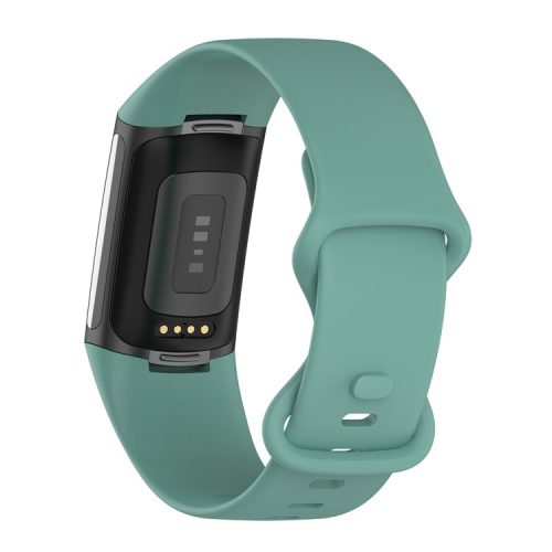 Soft TPU Replacement Watch Strap Smart Watch Band Strap (Size: L) for Fitbit Charge 5 - Green