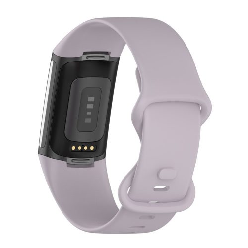 Soft TPU Replacement Watch Strap Smart Watch Band Strap (Size: L) for Fitbit Charge 5 - Light Purple