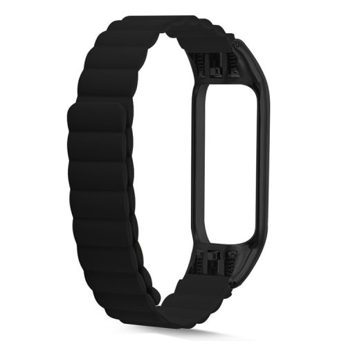 Silicone Magnetic Suction Watch Strap Replacement Wristband for Xiaomi Mi Band 5/6/7 - Black