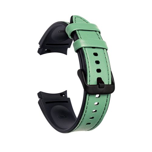 20mm Adjustable Leather Watch Band Strap for Samsung Galaxy Watch6 40mm 44mm / Watch6 Classic 43mm 47mm / Watch 5 40mm 44mm / 5 Pro 45mm / Watch4 40mm 44mm - Cyan