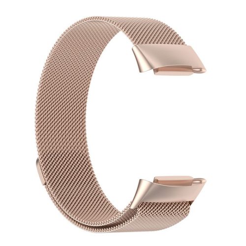 Milanese Stainless Steel Fine Mesh Smart Watch Band Strap for Fitbit Charge 6 / 5 - Champagne