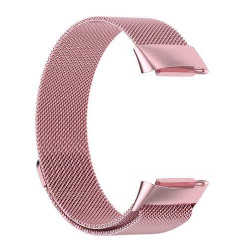 Milanese Stainless Steel Fine Mesh Smart Watch Band Strap for Fitbit Charge 6 / 5 - Pink