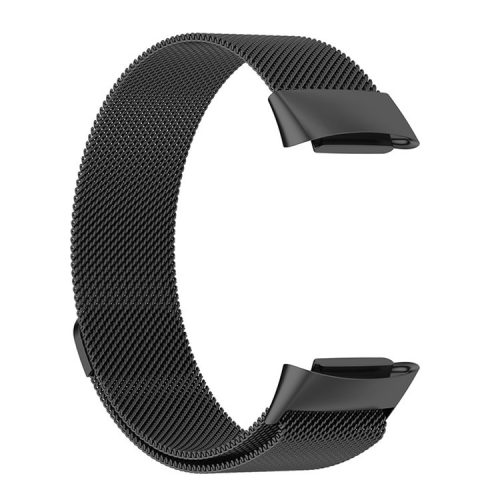 230mm Length Milanese Stainless Steel Smart Watch Strap Fine Mesh Watchband for Fitbit Charge 6 / 5 - Black