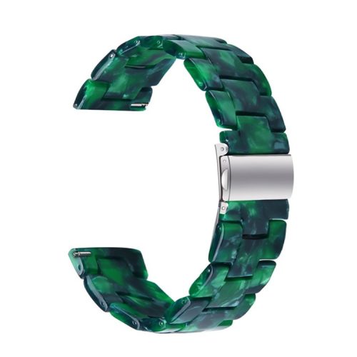 Resin Watch Band Stainless Steel Buckle Strap Bracelet for Samsung Galaxy Watch4 Classic 42mm / 46mm - Matte Blackish Green