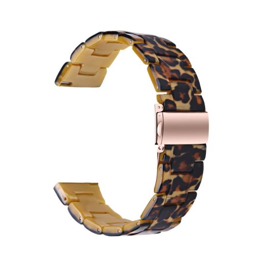 Resin Watch Band Stainless Steel Buckle Strap Bracelet for Samsung Galaxy Watch4 Classic 42mm / 46mm - Leopard Print