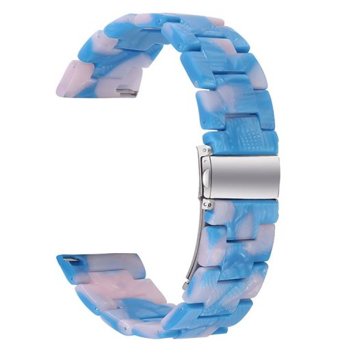 Resin Watch Band Stainless Steel Buckle Strap Bracelet for Samsung Galaxy Watch4 Classic 42mm / 46mm - Dark Blue/Pink