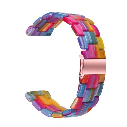 Resin Watch Band Stainless Steel Buckle Strap Bracelet for Samsung Galaxy Watch4 Classic 42mm / 46mm - Rainbow